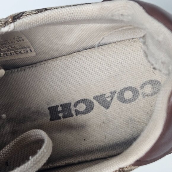 Coach Khaki Signature Jacquard Clip Low Top high Line Sneaker size 8 - Picture 16 of 16